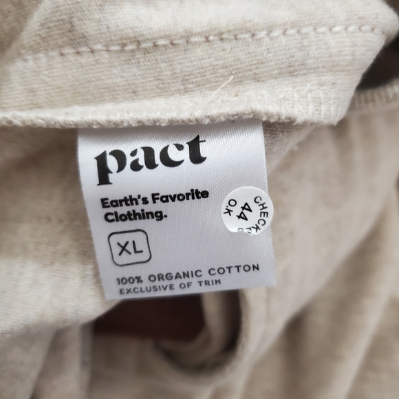 PACT Organic Cotton Pants Pull On Tan Brown Side Stripe Comfy Lounge Size XL - Picture 2 of 9